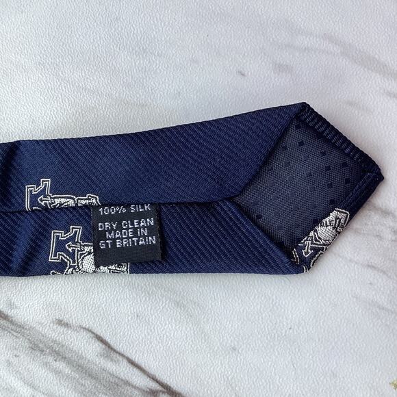 Yale University Men’s Rep Tie, Navy 100% Silk, Handsome Dan Bulldog, Yalie, Elis - Picture 7 of 7